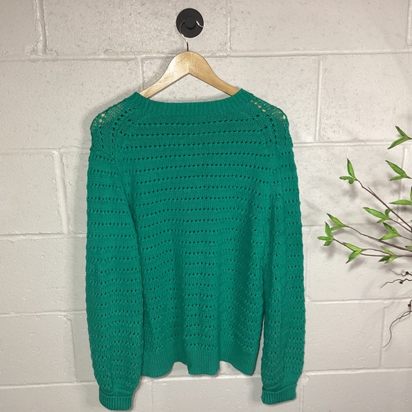 J.Crew Open-Knit Sweater | Teal | Size XL | Like New - Picture 1 of 3
